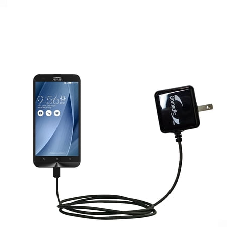 Gomadic Intelligent Compact AC Home Wall Charger suitable for the Asus ZenFone 2 Laser - High output power with a convenient, foldable plug design - U
