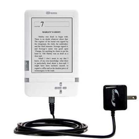 Gomadic Intelligent Compact AC Home Wall Charger suitable for the BeBook Club - High output power with a convenient, foldable plug design - Uses TipEx