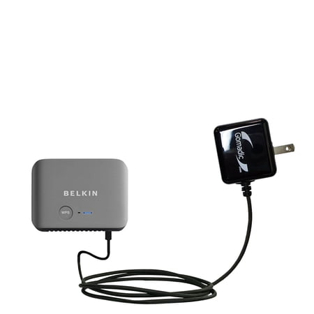Gomadic Intelligent Compact AC Home Wall Charger suitable for the Belkin F9K1107 Travel Router - High output power with a convenient, foldable plug de