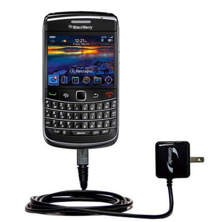 Gomadic Intelligent Compact AC Home Wall Charger suitable for the Blackberry Onyx III - High output power with a convenient, foldable plug design - Us