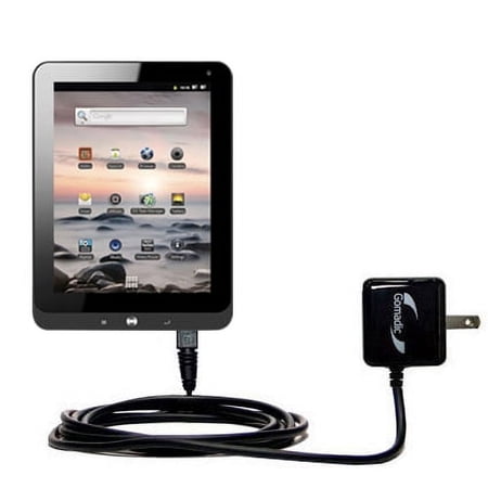 Gomadic Intelligent Compact AC Home Wall Charger suitable for the Coby KYROS MID1126 - High output power with a convenient, foldable plug design - Use