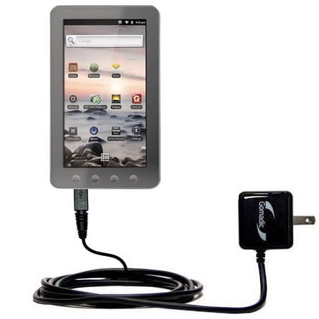 Gomadic Intelligent Compact AC Home Wall Charger suitable for the Coby KYROS MID7012 - High output power with a convenient, foldable plug design - Use