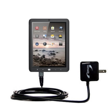 Gomadic Intelligent Compact AC Home Wall Charger suitable for the Coby Kyros MID1026 - High output power with a convenient, foldable plug design - Use