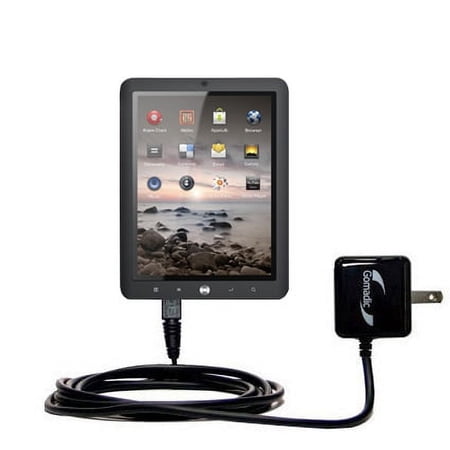 Gomadic Intelligent Compact AC Home Wall Charger suitable for the Coby Kyros MID7026 - High output power with a convenient, foldable plug design - Use
