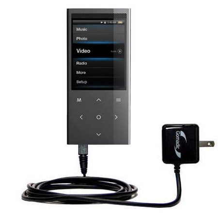 Gomadic Intelligent Compact AC Home Wall Charger suitable for the Coby MP757 - High output power with a convenient, foldable plug design - Uses TipExc