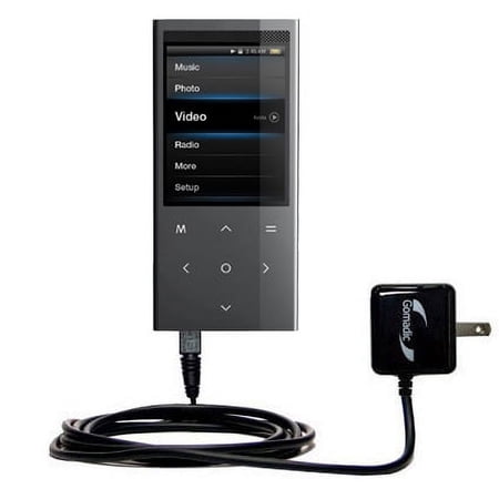 Gomadic Intelligent Compact AC Home Wall Charger suitable for the Coby MP767 - High output power with a convenient, foldable plug design - Uses TipExc