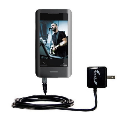 Gomadic Intelligent Compact AC Home Wall Charger suitable for the Coby MP827 - High output power with a convenient, foldable plug design - Uses TipExc