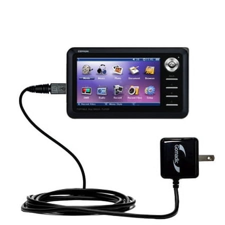 Gomadic Intelligent Compact AC Home Wall Charger suitable for the Cowon A3 - High output power with a convenient, foldable plug design - Uses TipExcha