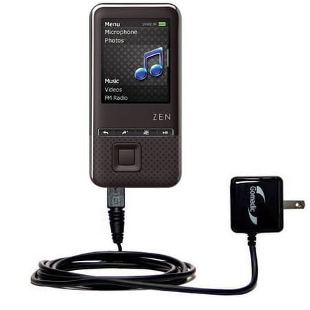 Gomadic Intelligent Compact AC Home Wall Charger suitable for the Creative ZEN Style 100 - High output power with a convenient, foldable plug design -