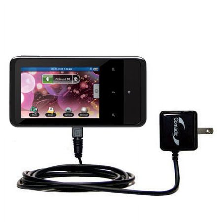 Gomadic Intelligent Compact AC Home Wall Charger suitable for the Creative ZEN Touch 2 - High output power with a convenient, foldable plug design - U