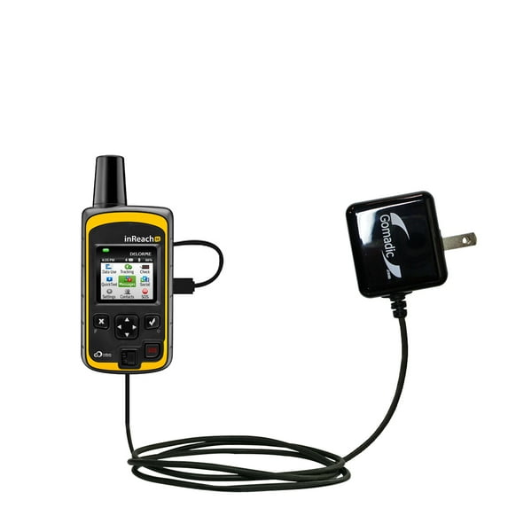 Gomadic Intelligent Compact AC Home Wall Charger suitable for the DeLorme inReach SE - High output power with a convenient, foldable plug design - Use