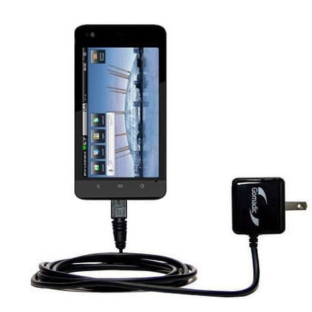 Gomadic Intelligent Compact AC Home Wall Charger suitable for the Dell Streak 5 - High output power with a convenient, foldable plug design - Uses Tip