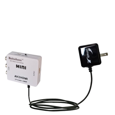 Gomadic Intelligent Compact AC Home Wall Charger suitable for the Etekcity Mini AV2HDMI Converter - High output power with a convenient, foldable plug