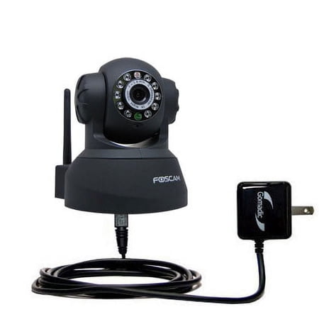 Gomadic Intelligent Compact AC Home Wall Charger suitable for the Foscam FI8918W - High output power with a convenient, foldable plug design - Uses Ti