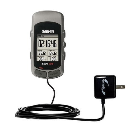 Gomadic Intelligent Compact AC Home Wall Charger suitable for the Garmin Edge 305 - High output power with a convenient, foldable plug design - Uses T