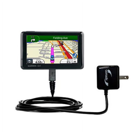 Gomadic Intelligent Compact AC Home Wall Charger suitable for the Garmin Nuvi 1370T - High output power with a convenient, foldable plug design - Uses