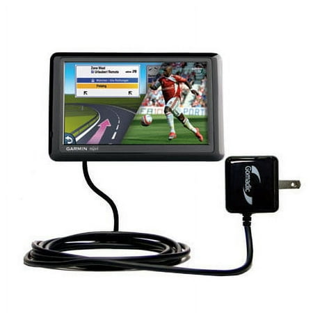 Gomadic Intelligent Compact AC Home Wall Charger suitable for the Garmin Nuvi 1490Tpro - High output power with a convenient, foldable plug design - U
