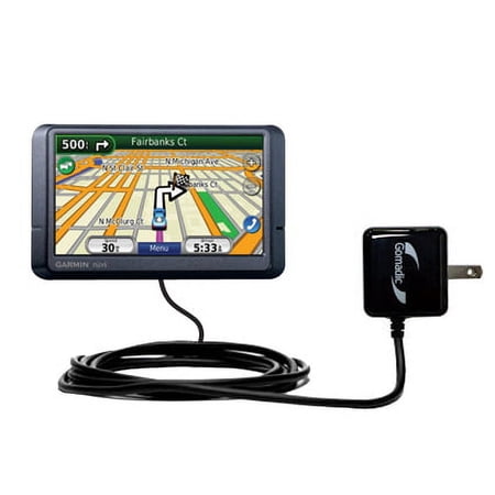 Gomadic Intelligent Compact AC Home Wall Charger suitable for the Garmin Nuvi 265WT 265T - High output power with a convenient, foldable plug design -