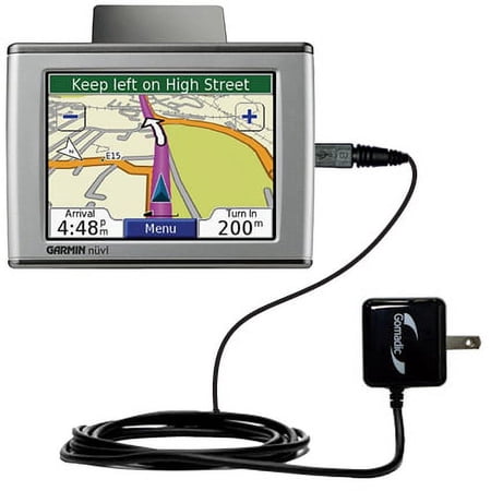 Gomadic Intelligent Compact AC Home Wall Charger suitable for the Garmin Nuvi 350 - High output power with a convenient, foldable plug design - Uses T
