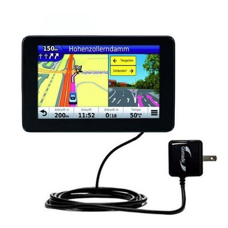 Gomadic Intelligent Compact AC Home Wall Charger suitable for the Garmin Nuvi 3590 3590LMT - High output power with a convenient, foldable plug design