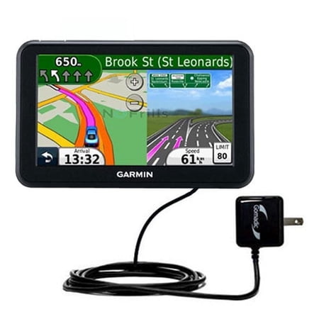Gomadic Intelligent Compact AC Home Wall Charger suitable for the Garmin Nuvi 50 50LM - High output power with a convenient, foldable plug design - Us