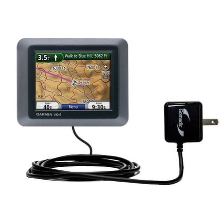 Gomadic Intelligent Compact AC Home Wall Charger suitable for the Garmin Nuvi 500 - High output power with a convenient, foldable plug design - Uses T