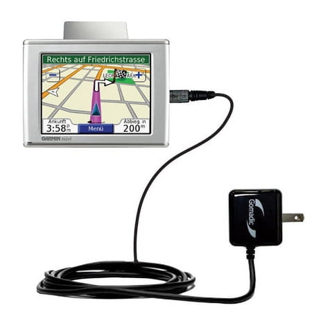 Gomadic Intelligent Compact AC Home Wall Charger suitable for the Garmin Nuvi 600 610 - High output power with a convenient, foldable plug design - Us