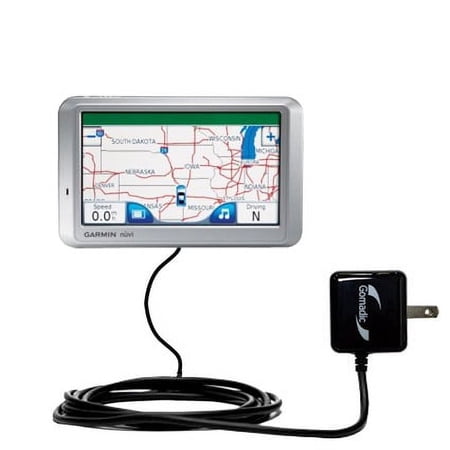 Gomadic Intelligent Compact AC Home Wall Charger suitable for the Garmin Nuvi 750 - High output power with a convenient, foldable plug design - Uses T