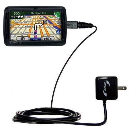 Gomadic Intelligent Compact AC Home Wall Charger suitable for the Garmin Nuvi 855 - High output power with a convenient, foldable plug design - Uses T