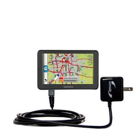 Gomadic Intelligent Compact AC Home Wall Charger suitable for the Garmin dezl 560 560LT 560LMT - High output power with a convenient, foldable plug de