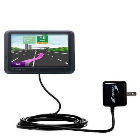 Gomadic Intelligent Compact AC Home Wall Charger suitable for the Garmin nuvi 765 - High output power with a convenient, foldable plug design - Uses T