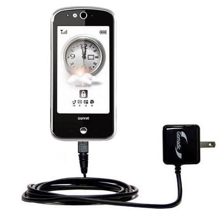 Gomadic Intelligent Compact AC Home Wall Charger suitable for the Gigabyte GSMART S1200 S1205 - High output power with a convenient, foldable plug des