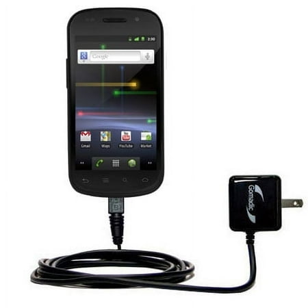 Gomadic Intelligent Compact AC Home Wall Charger suitable for the Google Nexus 4G - High output power with a convenient, foldable plug design - Uses T