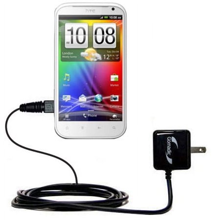 Gomadic Intelligent Compact AC Home Wall Charger suitable for the HTC Bliss - High output power with a convenient, foldable plug design - Uses TipExch