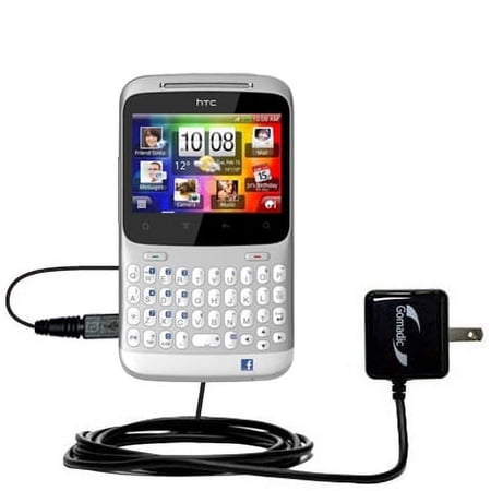 Gomadic Intelligent Compact AC Home Wall Charger suitable for the HTC ChaCha - High output power with a convenient, foldable plug design - Uses TipExc