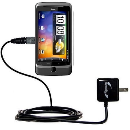 Gomadic Intelligent Compact AC Home Wall Charger suitable for the HTC Desire S - High output power with a convenient, foldable plug design - Uses TipE