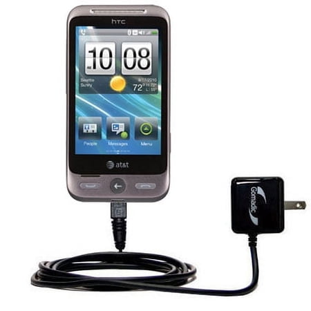 Gomadic Intelligent Compact AC Home Wall Charger suitable for the HTC Freestyle - High output power with a convenient, foldable plug design - Uses Tip