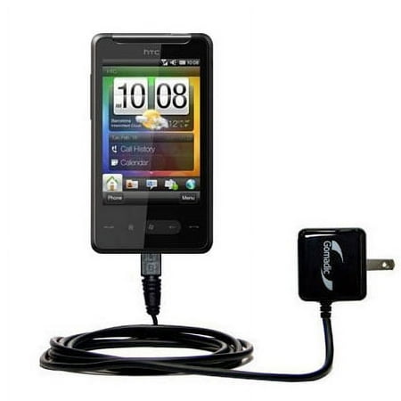 Gomadic Intelligent Compact AC Home Wall Charger suitable for the HTC Surround - High output power with a convenient, foldable plug design - Uses TipE