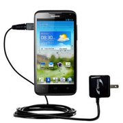 Gomadic Intelligent Compact AC Home Wall Charger suitable for the Huawei Ascend D quad - High output power with a convenient, foldable plug design - U