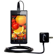 Gomadic Intelligent Compact AC Home Wall Charger suitable for the Huawei Ascend P1 S - High output power with a convenient, foldable plug design - Use