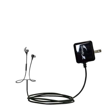 Gomadic Intelligent Compact AC Home Wall Charger suitable for the Jaybird Bluebuds X - High output power with a convenient, foldable plug design - Use