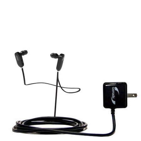 Gomadic Intelligent Compact AC Home Wall Charger suitable for the Jaybird JF3 Freedom - High output power with a convenient, foldable plug design - Us