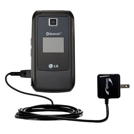 Gomadic Intelligent Compact AC Home Wall Charger suitable for the LG 600g - High output power with a convenient, foldable plug design - Uses TipExchan