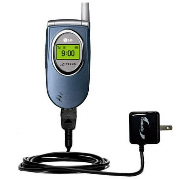 Gomadic Intelligent Compact AC Home Wall Charger suitable for the LG 6070 - High output power with a convenient, foldable plug design - Uses TipExchan