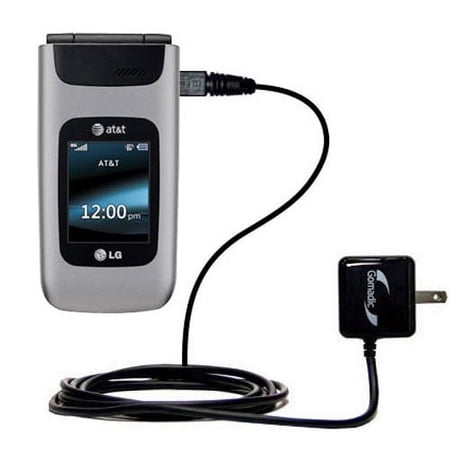 Gomadic Intelligent Compact AC Home Wall Charger suitable for the LG A340 - High output power with a convenient, foldable plug design - Uses TipExchan