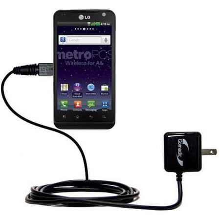 Gomadic Intelligent Compact AC Home Wall Charger suitable for the LG Bryce - High output power with a convenient, foldable plug design - Uses TipExcha