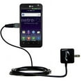 thumbnail image 1 of Gomadic Intelligent Compact AC Home Wall Charger suitable for the LG Esteem - High output power with a convenient, foldable plug design - Uses TipExch, 1 of 4