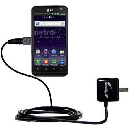 Gomadic Intelligent Compact AC Home Wall Charger suitable for the LG Esteem - High output power with a convenient, foldable plug design - Uses TipExch