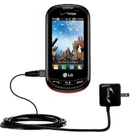 Gomadic Intelligent Compact AC Home Wall Charger suitable for the LG Extravert 1 / 2 - High output power with a convenient, foldable plug design - Use