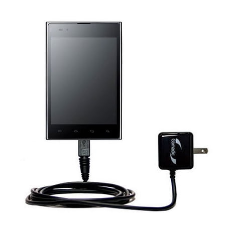 Gomadic Intelligent Compact AC Home Wall Charger suitable for the LG F100L - High output power with a convenient, foldable plug design - Uses TipExcha